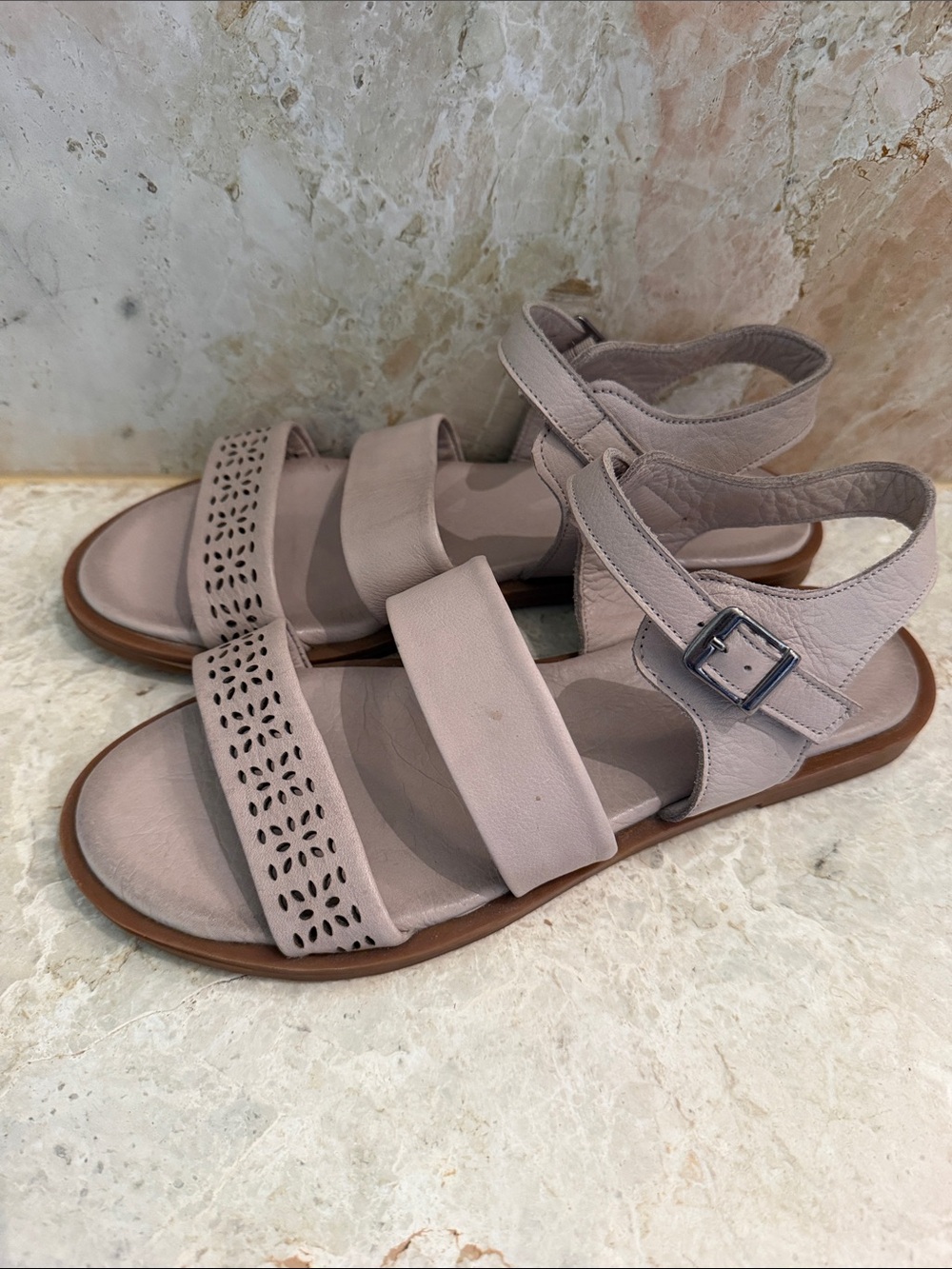 Miz Mooz Women's Strappy Sandals in Light Taupe